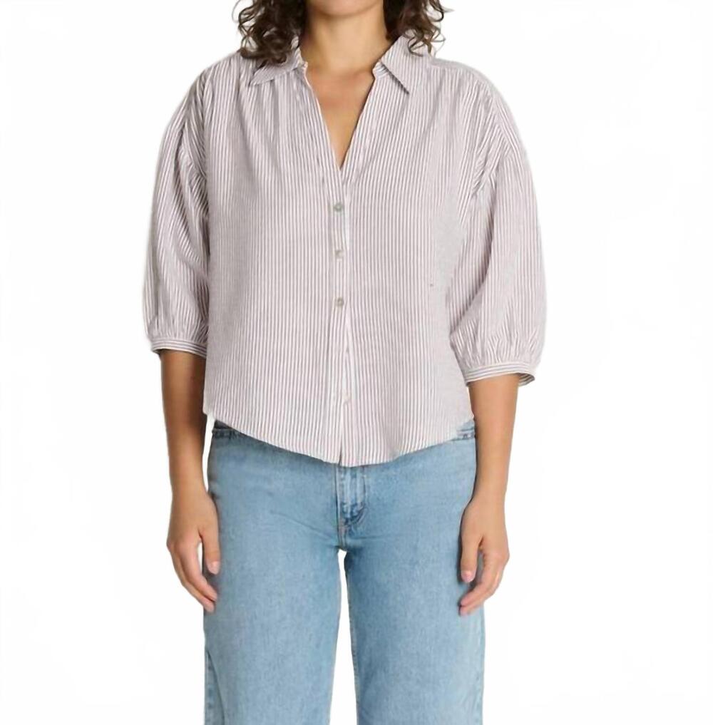 NEW NATION LTD jaynee blouse shirt in praline stripe
